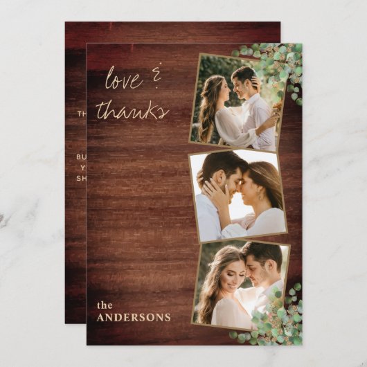 Liefde & Bedankt 3 Foto botanische bruinbinding (Voorkant / Achterkant)