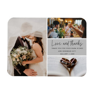 Liefde Bedankt 3 Foto bruiloft Hartelijk dank Magneet
