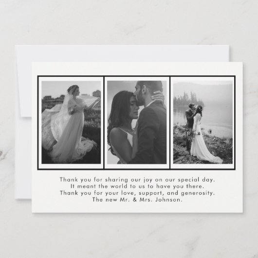 LIEFDE & BEDANKT | 4 foto Zwart-wit bruiloft (Achterkant)