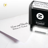 Liefde & bedankt (aangepaste tekst) met koppelname zelfinktende stempel