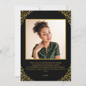 Liefde & Bedankt Afstudeerdop Gouden folie op zwar Kaart (Achterkant)