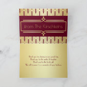 Liefde & Bedankt Art Deco Bourgondië trouwfoto Kaart (Binnen)