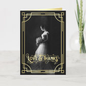 Liefde & Bedankt Art Deco Goud Zwart Foto Dank u (Voorkant)