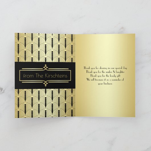 Liefde & Bedankt Art Deco Goud Zwart Foto Dank u (Binnen)