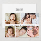 Liefde & Bedankt Baby shower Fotocollage Nieuwe ba (Voorkant / Achterkant)