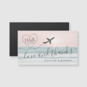 Liefde & Bedankt Beach Wedding Favor Magnet (Voorkant / Achterkant)