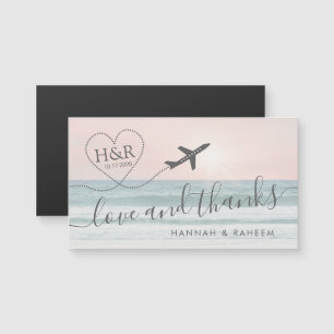 Liefde & Bedankt Beach Wedding Favor Magnet