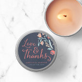 Liefde & Bedankt Blauw Krijtbord Bloemenbruiloft Ronde Sticker
