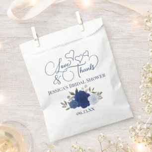 Liefde & Bedankt Blue Boho Rozen Vrijgezellenfeest Bedankzakje