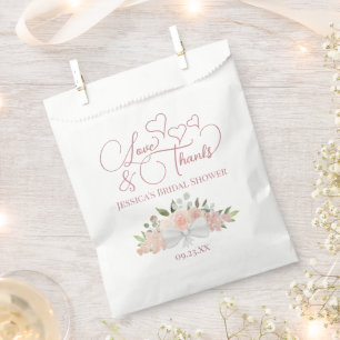 Liefde & Bedankt Boeket van Pink Roses Vrijgezelle Bedankzakje