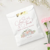 Liefde & Bedankt Boeket van Pink Roses Vrijgezelle Bedankzakje (Gezegeld)