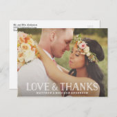 Liefde & Bedankt Boho | Huwelijk Dank u Briefkaart (Voorkant / Achterkant)