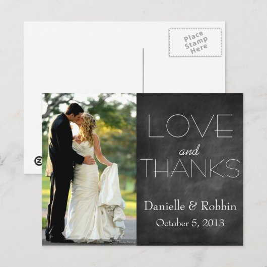 Liefde & Bedankt Briefkaart (Voorkant / Achterkant)