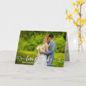 Liefde & Bedankt Brouwerij Typografie Roze foto Kaart (Gele Bloem)