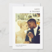 LIEFDE & BEDANKT | Bruiloft dank u fotokaart (Voorkant)