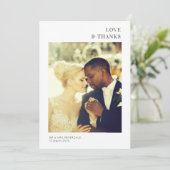 LIEFDE & BEDANKT | Bruiloft dank u fotokaart (Staand voorkant)