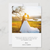 LIEFDE & BEDANKT | Bruiloft dank u fotokaart (Achterkant)