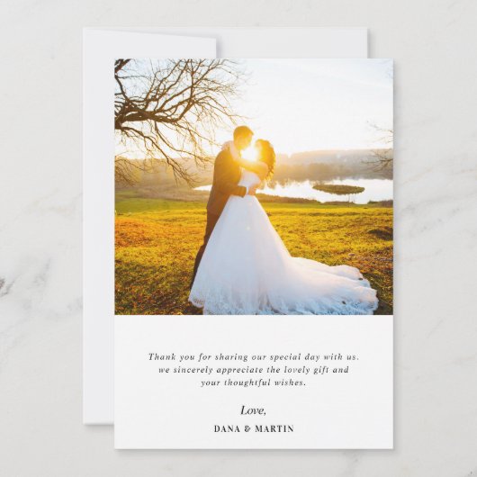 LIEFDE & BEDANKT | Bruiloft dank u fotokaart (Achterkant)