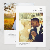 LIEFDE & BEDANKT | Bruiloft dank u fotokaart (Voorkant / Achterkant)