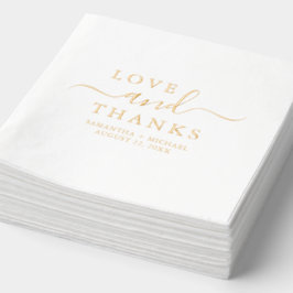 Liefde & Bedankt Chic Script Aangepaste huwelijksn Folie Servetten