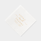 Liefde & Bedankt Chic Script Aangepaste huwelijksn Folie Servetten (Rechts)
