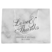 Liefde & Bedankt Classy Elegant Marmer Bruiloft Fa Groot Cadeauzakje (Voorkant)