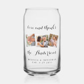 Liefde & Bedankt Custom Fotocollage Modern Wedding Blikvorm Glas (Voorkant)