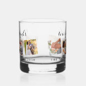 Liefde & Bedankt Custom Fotocollage Modern Wedding Whisky Glas (Links)