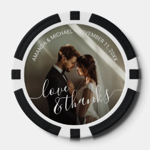 'Liefde & Bedankt' Custom Photo Wedding Favoriet Poker Chips