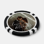 'Liefde & Bedankt' Custom Photo Wedding Favoriet Poker Chips (Enkel)