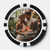 'Liefde & Bedankt' Custom Photo Wedding Favoriet Poker Chips (Voorkant)
