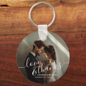'Liefde & Bedankt' Custom Photo Wedding Favoriet Sleutelhanger (Voorkant)