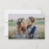 Liefde & Bedankt | Dank u bruiloft fotokaart (Voorkant)