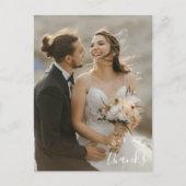 Liefde Bedankt Eenvoudige foto bruiloft Dank u Briefkaart (Voorkant)