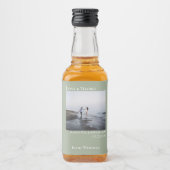 Liefde & Bedankt Eenvoudige Sage Groene Huwelijksf Likeurfles Etiket (Voorkant)