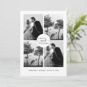 Liefde & Bedankt Elegant 4 foto collage bruiloft (Staand voorkant)