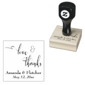 Liefde & Bedankt Elegant Script Typografie w / Det Rubberstempel (Gestempeld)