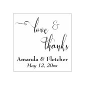 Liefde & Bedankt Elegant Script Typografie w / Det Rubberstempel (Afrduk)