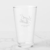 'Liefde & Bedankt Elegant Script Wedding Favor Glas (Achterkant)