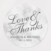 'Liefde & Bedankt Elegant Script Wedding Favor Lab Labels (Design 2)