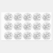'Liefde & Bedankt Elegant Script Wedding Favor Lab Labels (Vel)