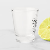 'Liefde & Bedankt Elegant Script Wedding Favor Shot Glas (Links)