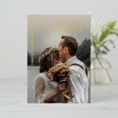 Liefde & Bedankt Elegant Weddenschap Hartelijk dan Folie Uitnodiging (Staand Voorkant)