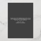 Liefde & Bedankt Elegant Weddenschap Hartelijk dan Folie Uitnodiging (Achterkant)