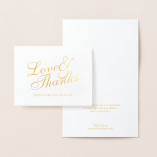 'Liefde & Bedankt Elegant Wedding Dank je wel Gold Folie Kaarten