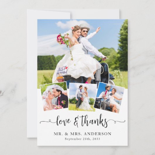 Liefde & Bedankt Elegante bruiloft Custom Photo Co (Voorkant)