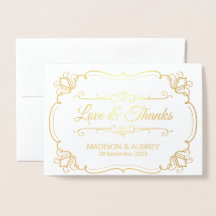 Liefde & Bedankt Elegante bruiloft Dank u voor uw