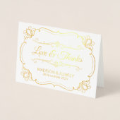 Liefde & Bedankt Elegante bruiloft Dank u voor uw  Folie Kaarten (Voorkant)