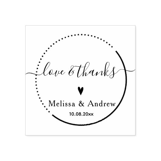 Liefde & Bedankt - Elegante bruiloft Rubberstempel (Afrduk)