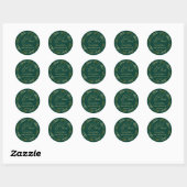 Liefde & Bedankt Elegante Emerald Green & Gold Wed Ronde Sticker (Vel)